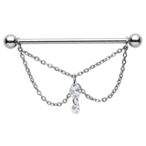 Piercing con catena e pietre in Titanio G23 - Piercing per Industrial