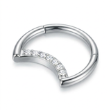 Piercing mezza luna con zirconi in Titanio G23 - Piercing per Lobo, helix, daith, septum