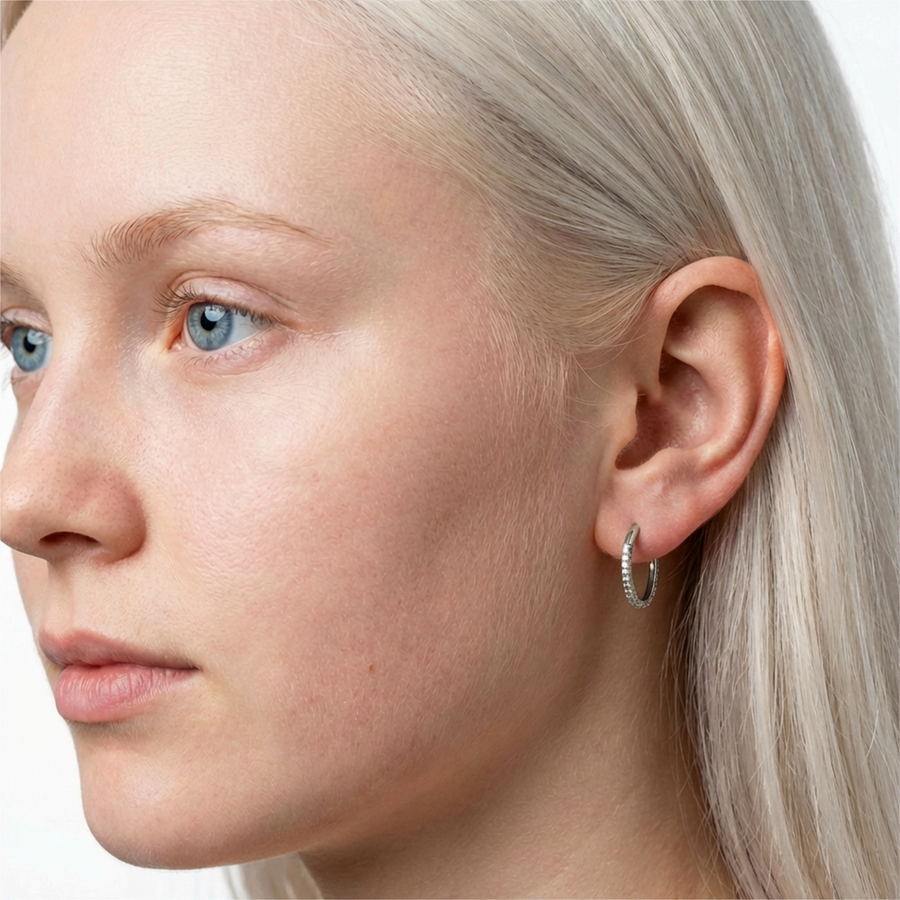 Cerchietto con zirconi in Titanio - Piercing per orecchio / naso / labbra