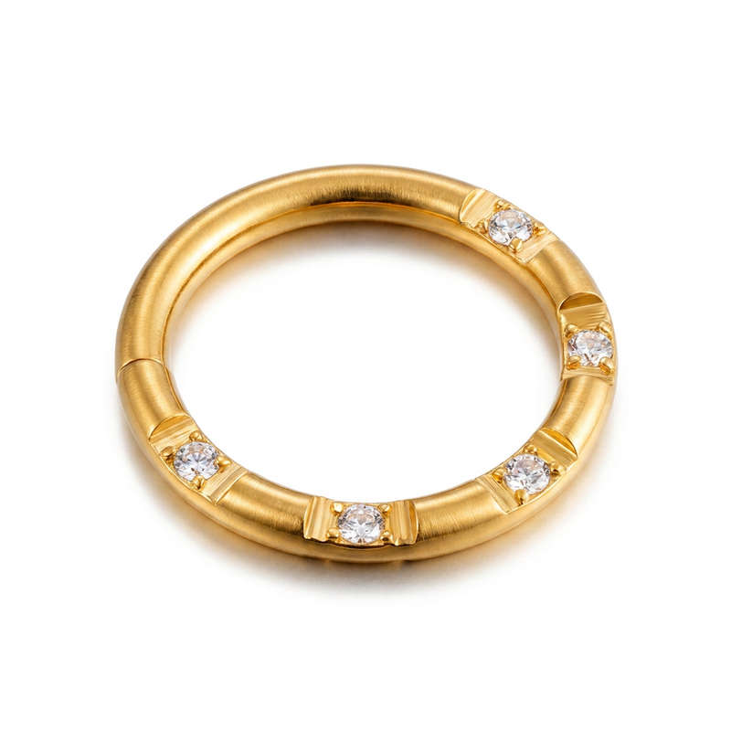 Cerchietto con zirconi in Acciaio Chirurgico 316L - Piercing per orecchio / naso
