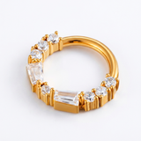 Cerchietto con zirconi in Acciaio Chirurgico 316L - Piercing per orecchio / naso