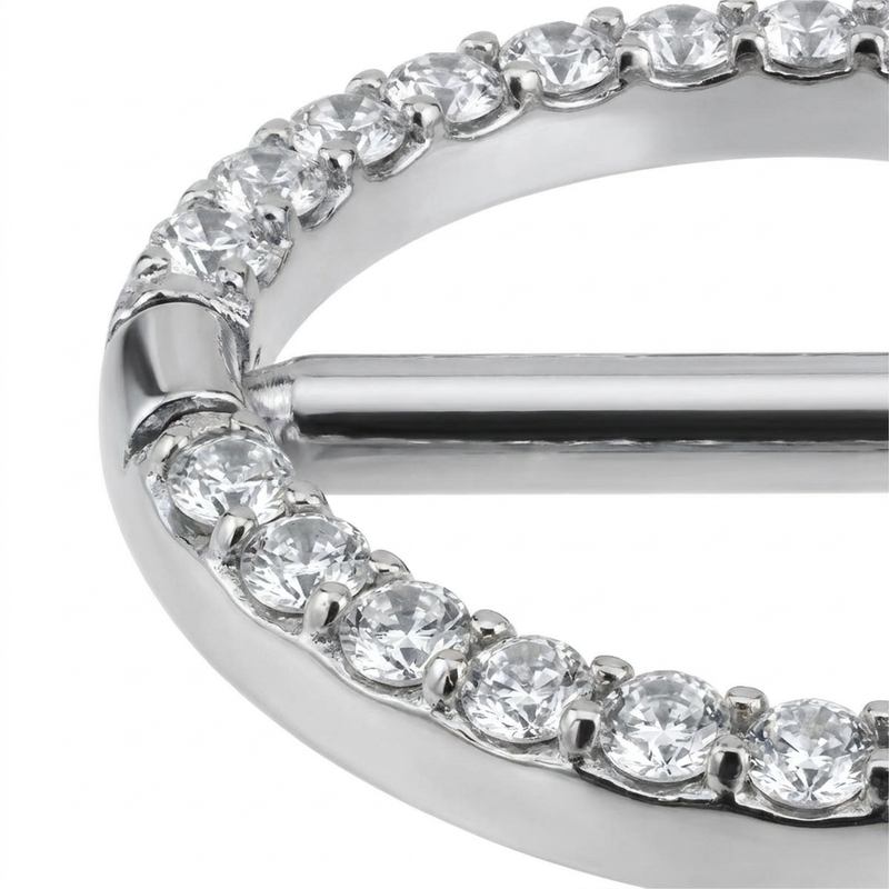 Piercing a cerhio con zirconi in Titanio G23 - Piercing per Nipple