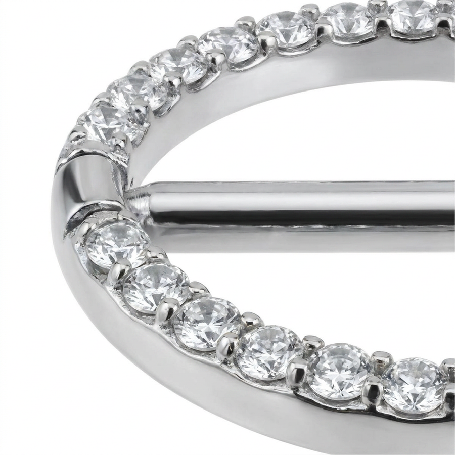 Piercing a cerhio con zirconi in Titanio G23 - Piercing per Nipple