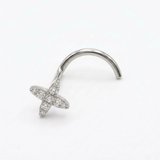 Piercing con fiore di zircone in Titanio G23- Piercing per naso