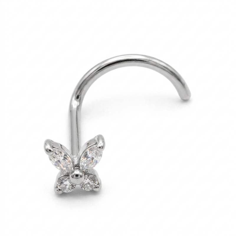 Piercing con farfallina in Titanio G23 - Piercing per nostril