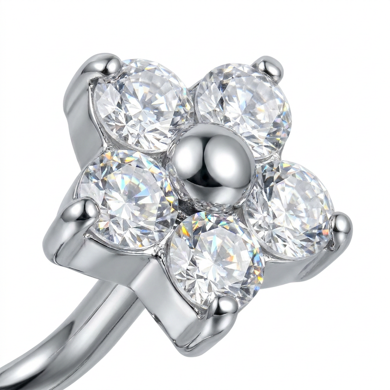Piercing con fiorellino in Titanio G23 - Piercing per nostril