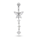 Piercing con zirconi in Titanio G23 - Piercing per ombelico