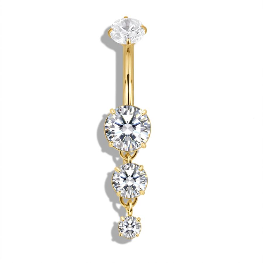 Piercing con zirconi in Titanio G23 - Piercing per ombelico