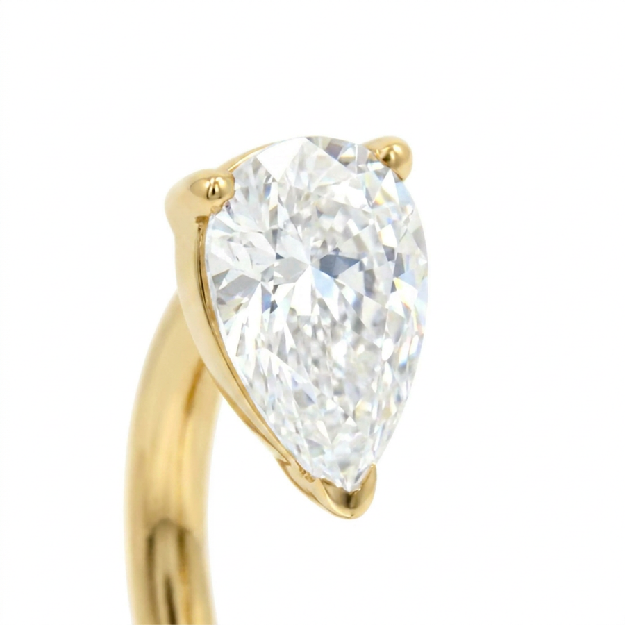 Piercing con zircone in Titanio G23 - Piercing per floating navel