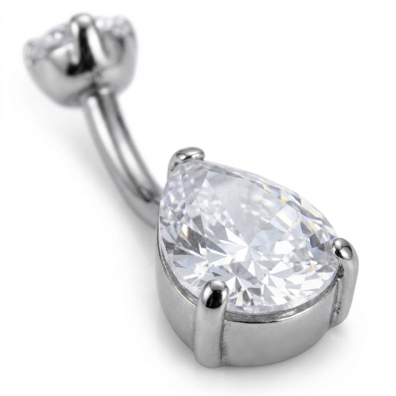 Piercing con zirconi in Titanio G23 - Piercing per ombelico