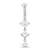 Piercing con zirconi in Titanio G23 - Piercing per ombelico