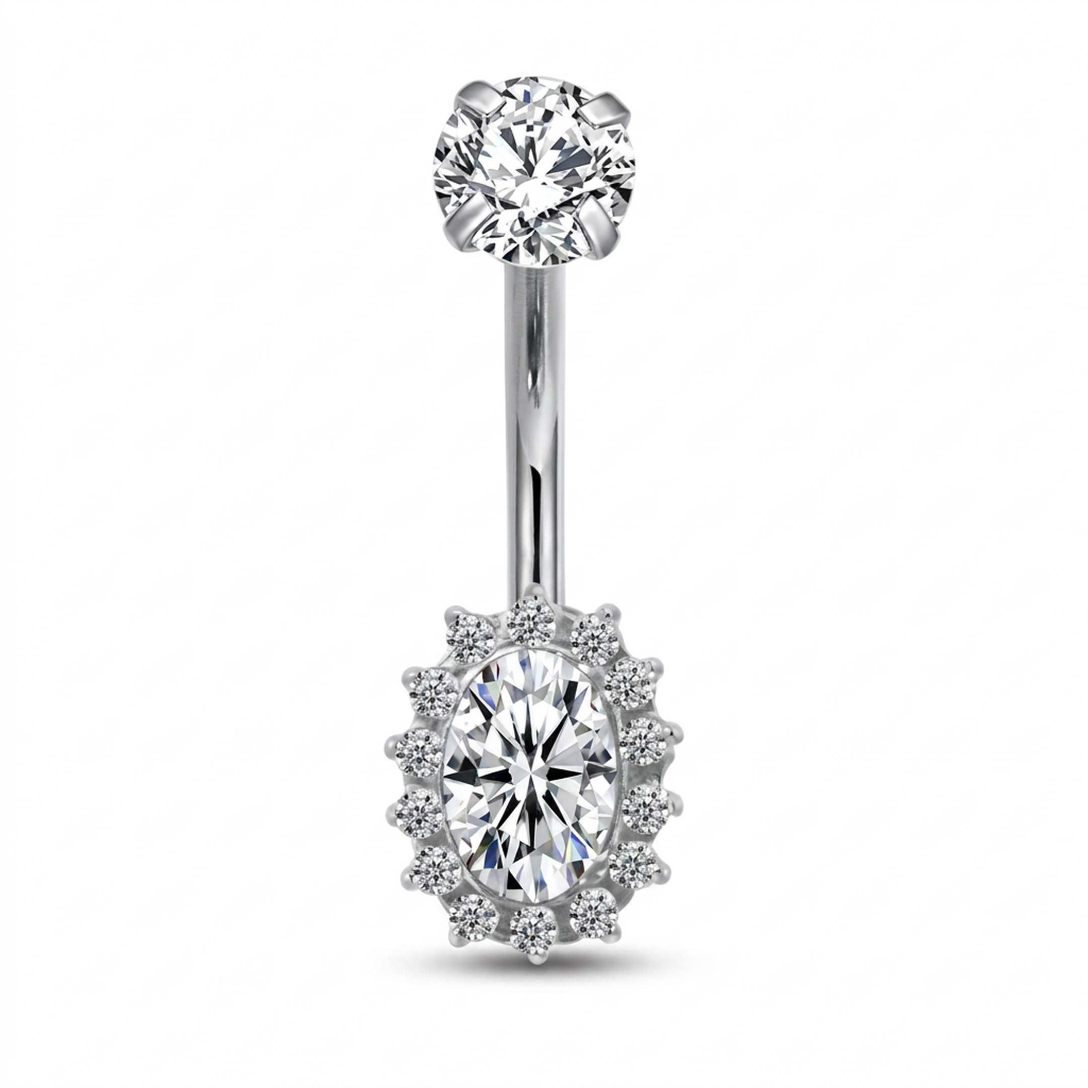 Piercing con zirconi in Titanio G23 - Piercing per ombelico