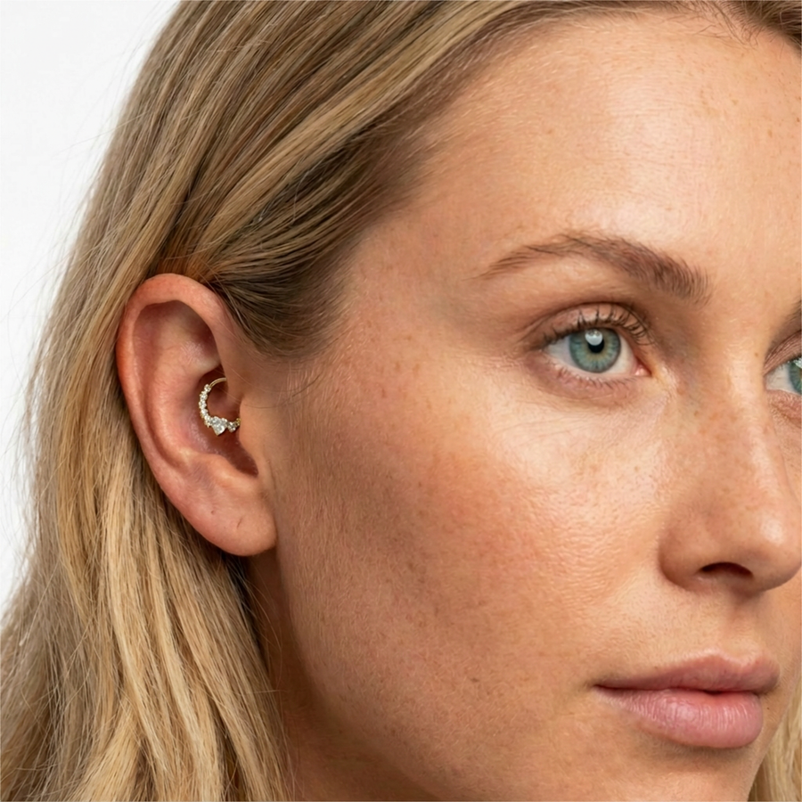 Piercing con zirconi in Titanio G23 - Piercing per lobo, helix, daith, septum