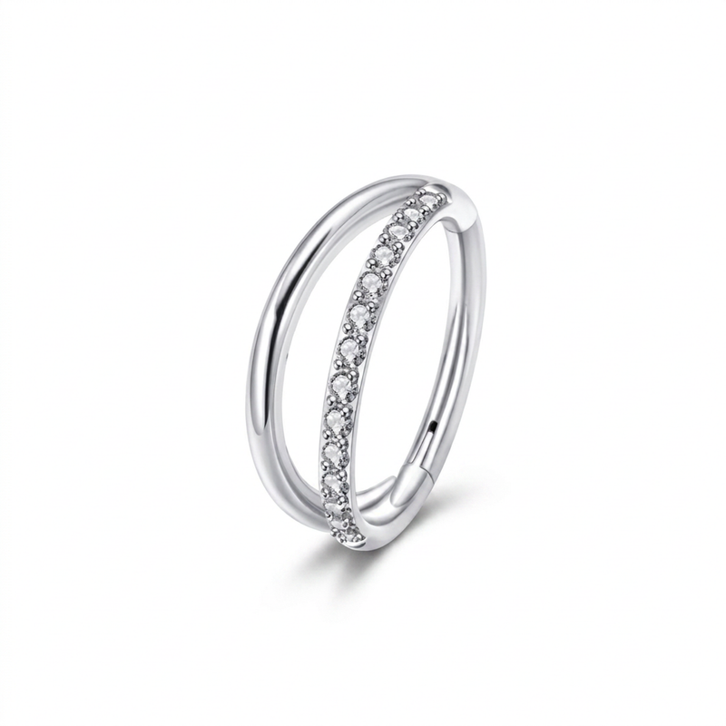 Piercing con zirconi in titanio G23 - Piercing per Lobo, helix, daith, septum