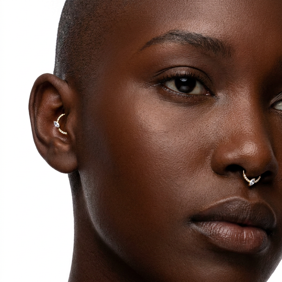 Piercing con zirconi in Titanio G23 - Piercing per helix