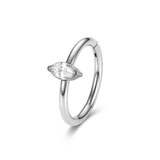 Piercing con zircone a goccia in Titanio G23 - Piercing per lobo, helix, tragus