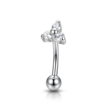 Piercing con zirconi in Titanio G23 - Piercing per Rook, snug, eyebrow