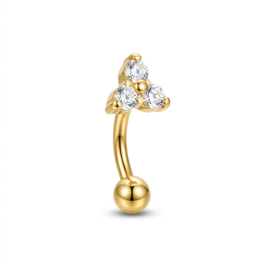 Piercing con zirconi in Titanio G23 - Piercing per Rook, snug, eyebrow
