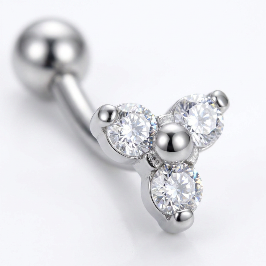 Piercing con zirconi in Titanio G23 - Piercing per Rook, snug, eyebrow