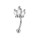 Piercing con tre zirconi in Titanio G23 - Piercing per Rook, snug, eyebrow