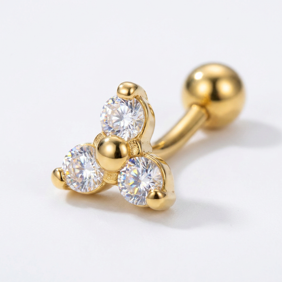Piercing con zirconi in Titanio G23 - Piercing per Rook, snug, eyebrow