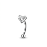 Piercing con cuore e zirconi in Titanio G23 - Piercing per Rook, snug, eyebrow
