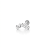 Piercing con zirconi in Titanio G23- Piercing per Lobo, helix, conch, flat