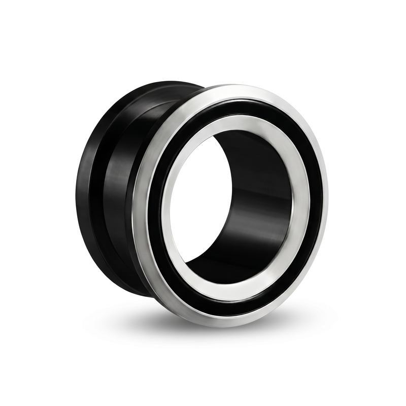 Dilatatore nero con fascia argentata in Acciaio Inox - Piercing per Lobo
