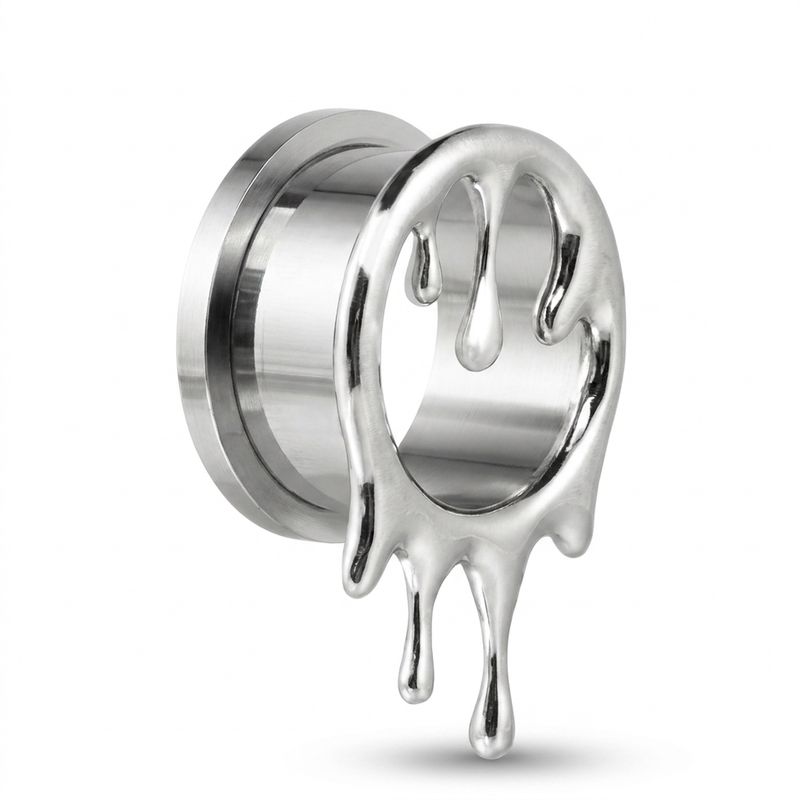 Dilatatore con gocce in Acciaio Inox - Piercing per Lobo