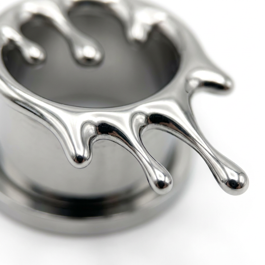 Dilatatore con gocce in Acciaio Inox - Piercing per Lobo