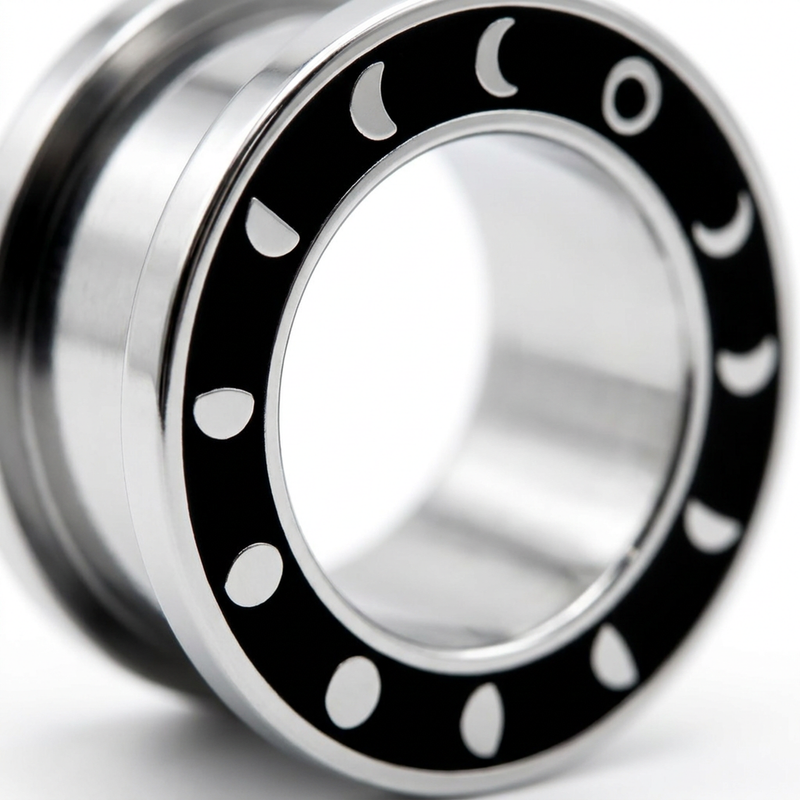 Dilatatore con lune in Acciaio Inox - Piercing per Lobo