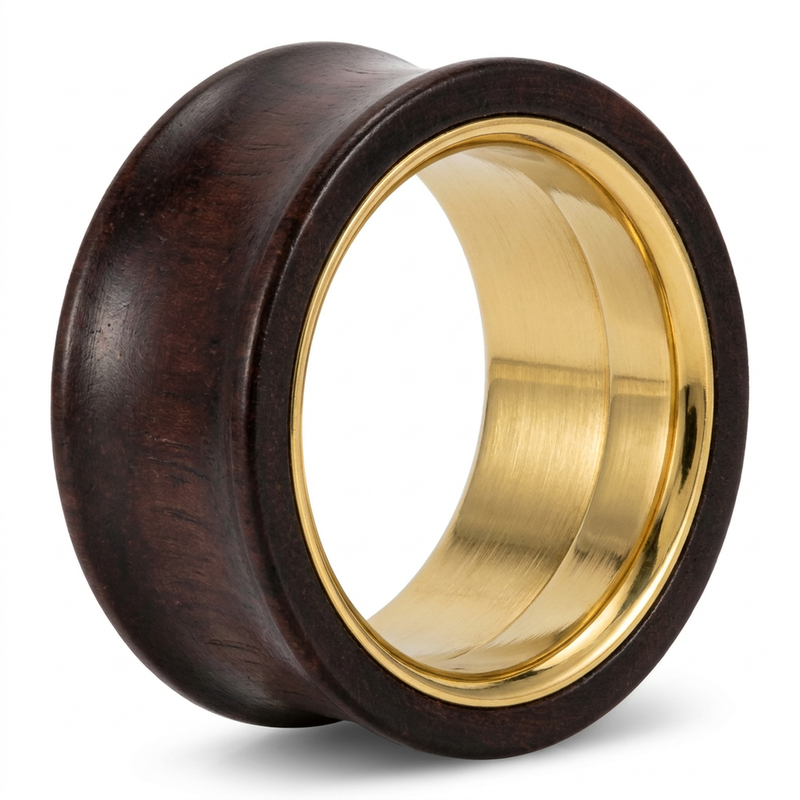 Dilatatore in legno e Acciaio Inox - Piercing per Lobo