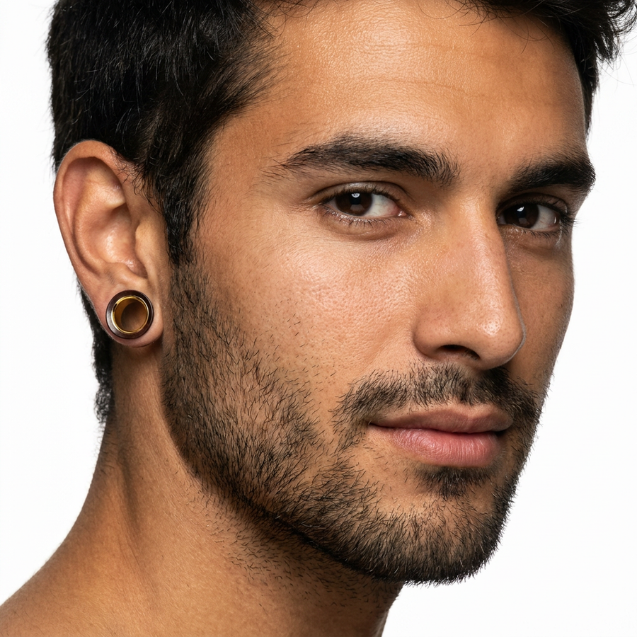 Dilatatore in legno e Acciaio Inox - Piercing per Lobo