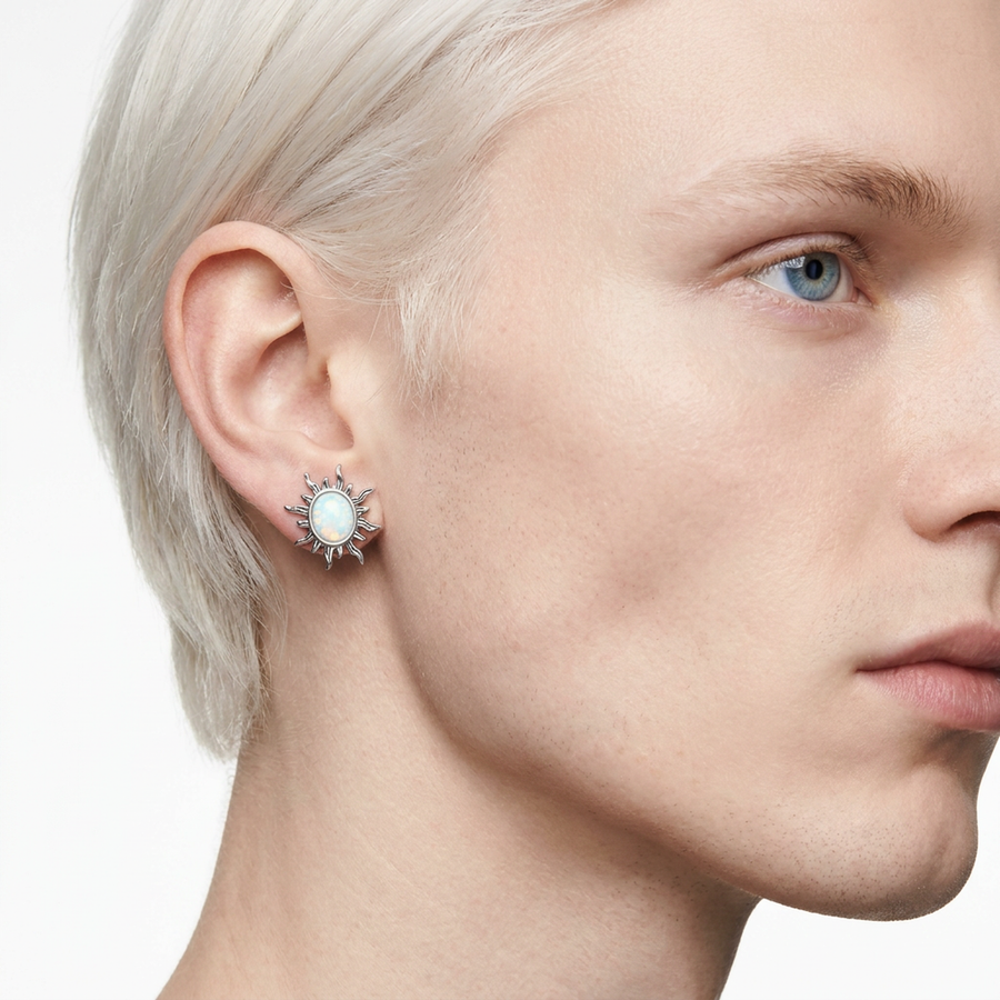 Dilatatore a forma di sole con opale in Acciaio Inox - Piercing per Lobo