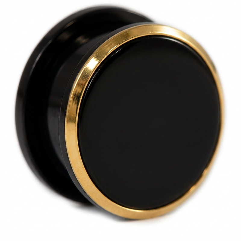 Dilatatore nero con fascia oro in Acciaio Inox - Piercing per Lobo