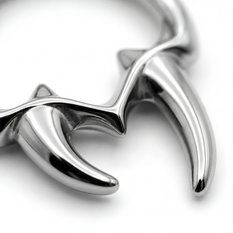 Cerchietto con teschio in Acciaio Chirurgico 316L - Piercing per lobo, helix, daith, septum