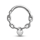 Piercing con catena e cuore pendente in Acciaio Chirurgico 316L - Piercing per lobo, helix, daith, septum