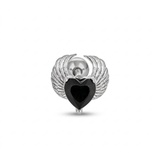 Piercing con cuore di zircone nero in acciaio chirurgico 316L - Piercing per lobo, helix, forward helix, conch, flat, tragus