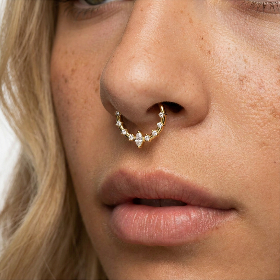 Piercing con zirconi in Titanio G23- Piercing per Lobo, helix, daith, septum