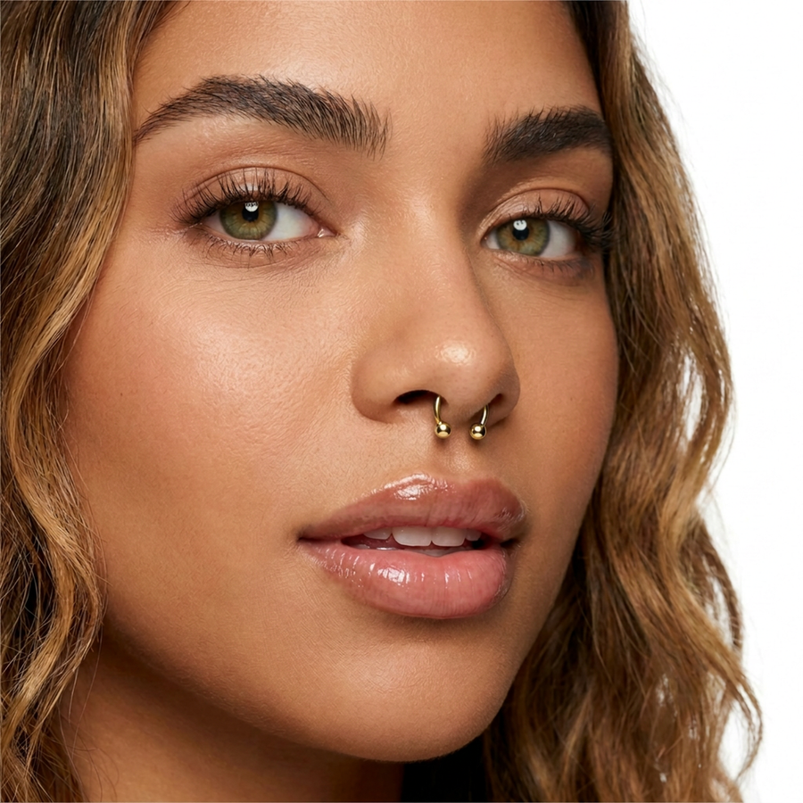 Piercing mezzo cerchio con palline in Titanio F136- Piercing per orecchio