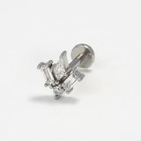 Piercing con zirconi in acciaio chirurgico 316L - Piercing per lobo, helix, forward helix, conch, flat, tragus