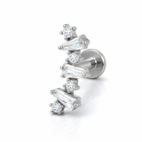Piercing con zirconi in acciaio chirurgico 316L - Piercing per lobo, helix, forward helix, conch, flat, tragus