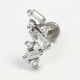 Piercing con zirconi in acciaio chirurgico 316L - Piercing per lobo, helix, forward helix, conch, flat, tragus
