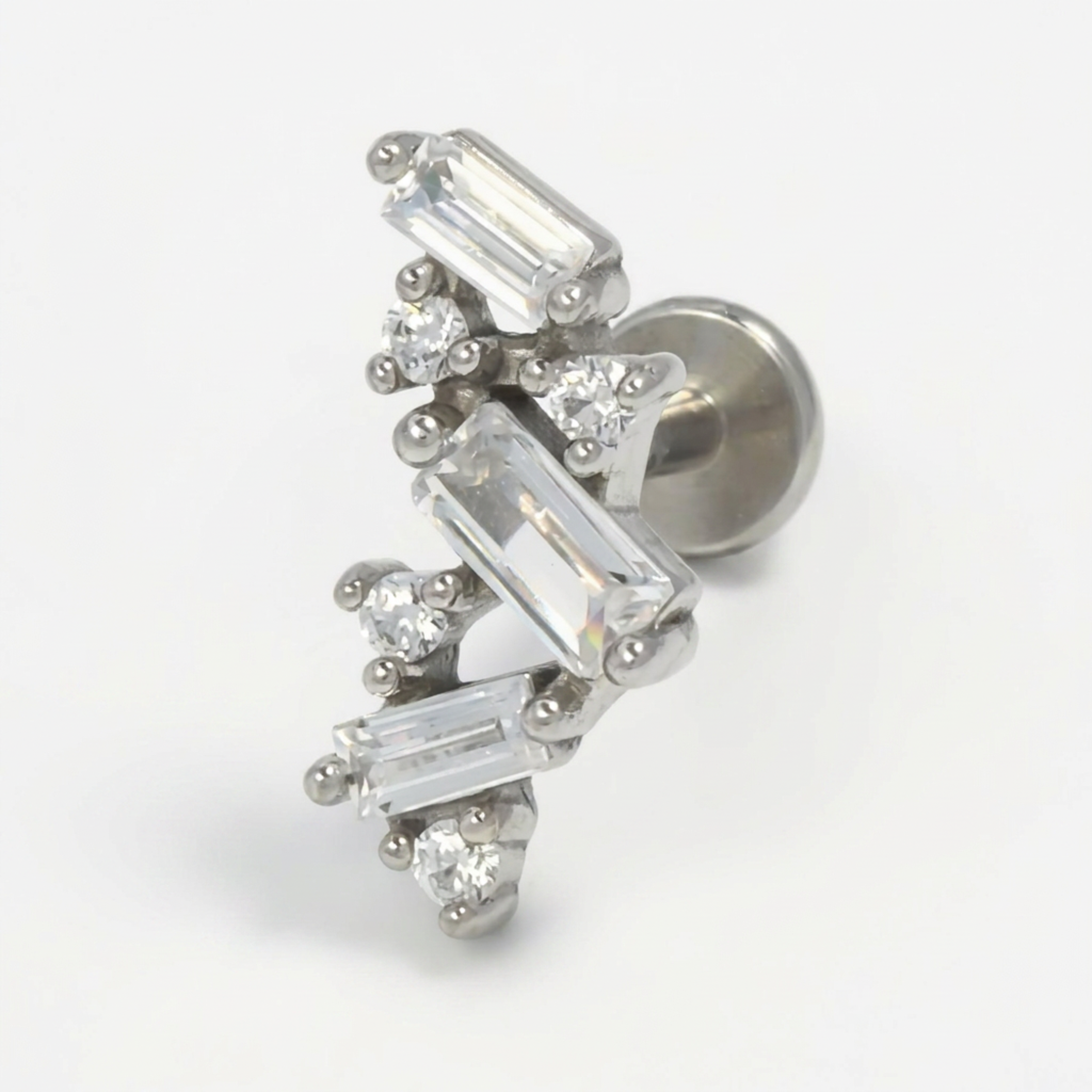 Piercing con zirconi in Acciaio Chirurgico 316L - Piercing per lobo, helix, forward helix, conch, flat, tragus
