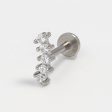 Piercing con zirconi in acciaio chirurgico 316L - Piercing per lobo, helix, forward helix, conch, flat, tragus