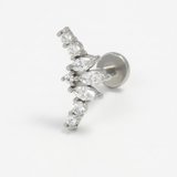 Piercing con zirconi in acciaio chirurgico 316L - Piercing per lobo, helix, forward helix, conch, flat, tragus