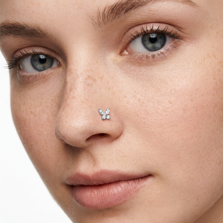 Piercing con farfallina in Titanio G23 - Piercing per nostril