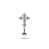 Piercing con croce di zirconi in Titanio - Piercing per ombelico