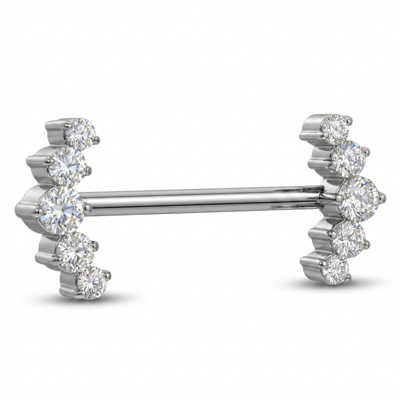 Piercing con zirconi in Titanio G23 - Piercing per Nipple