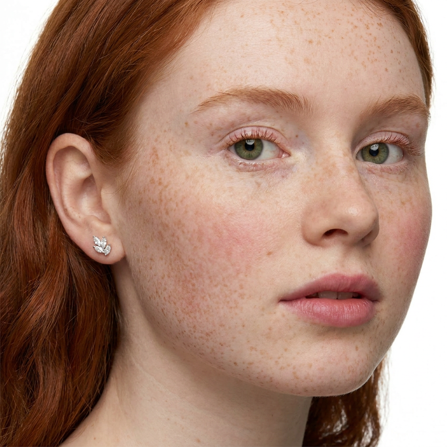 Piercing con petali di zirconi in Acciaio Chirurgico 316L - Piercing per lobo, helix, forward helix, conch, flat, tragus